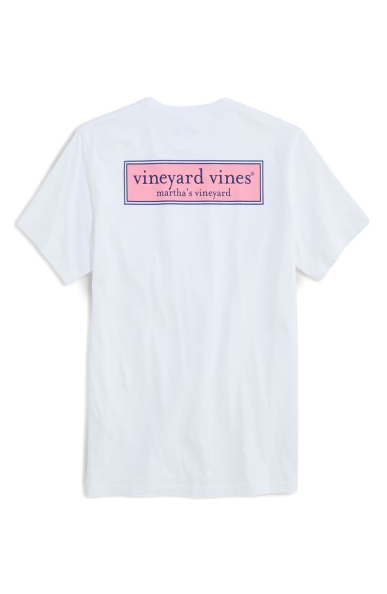 vineyard vines Classic Logo Box Graphic Pocket T-Shirt, Alternate, color, White Cap