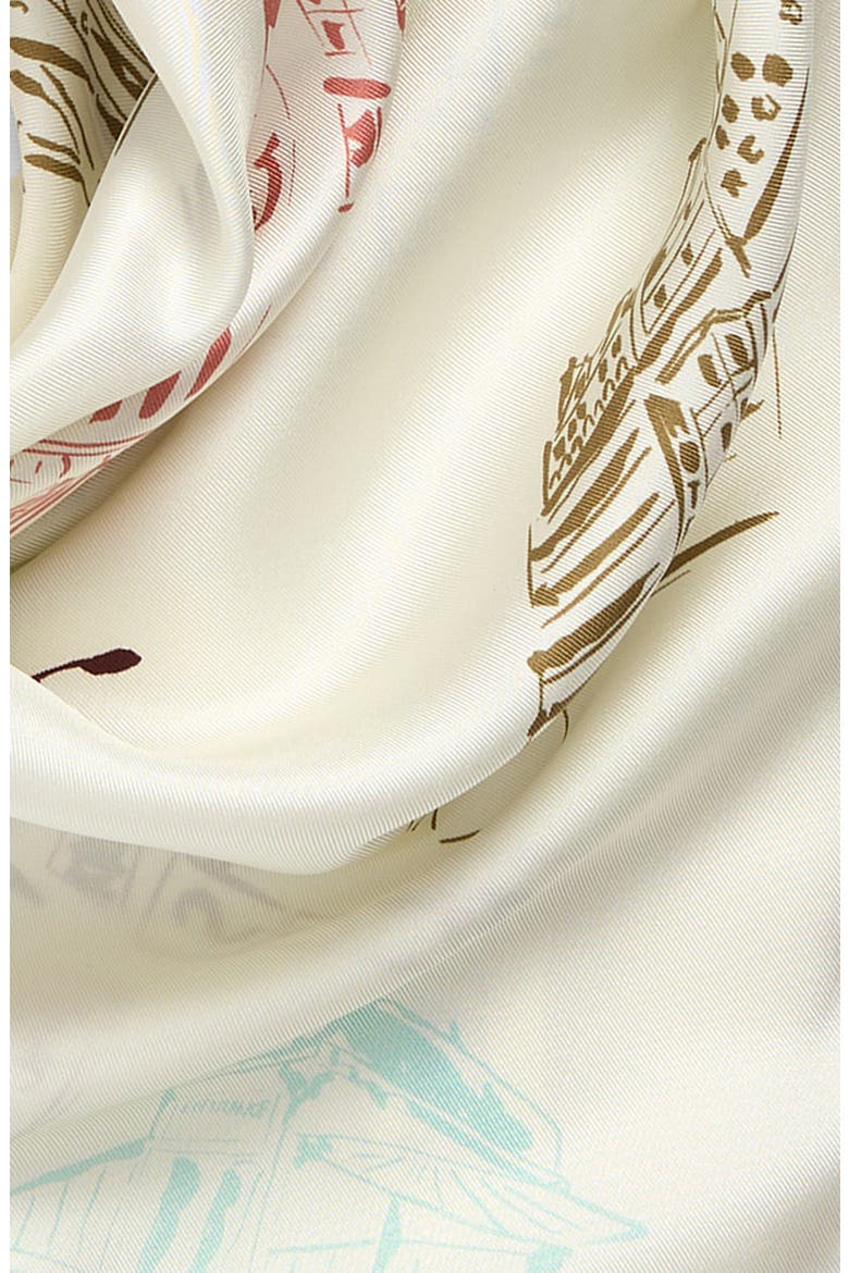 Manhattan Print Cashmere & Silk Square Scarf, Alternate, color, CLOUD MULTI