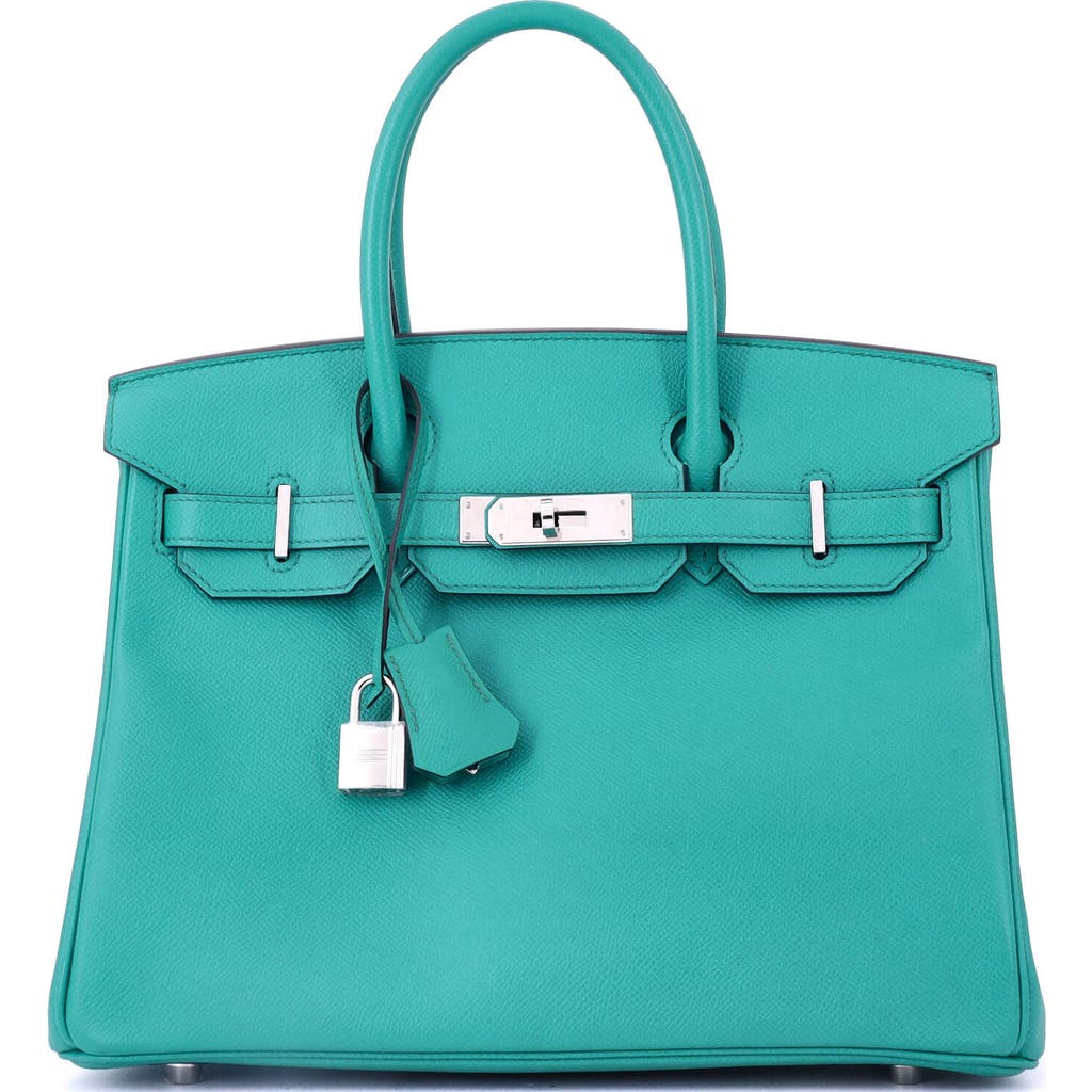 Pre-owned Hermes Hermes Birkin Handbag Blue Epsom With Palladium Hardware 30 In Blue