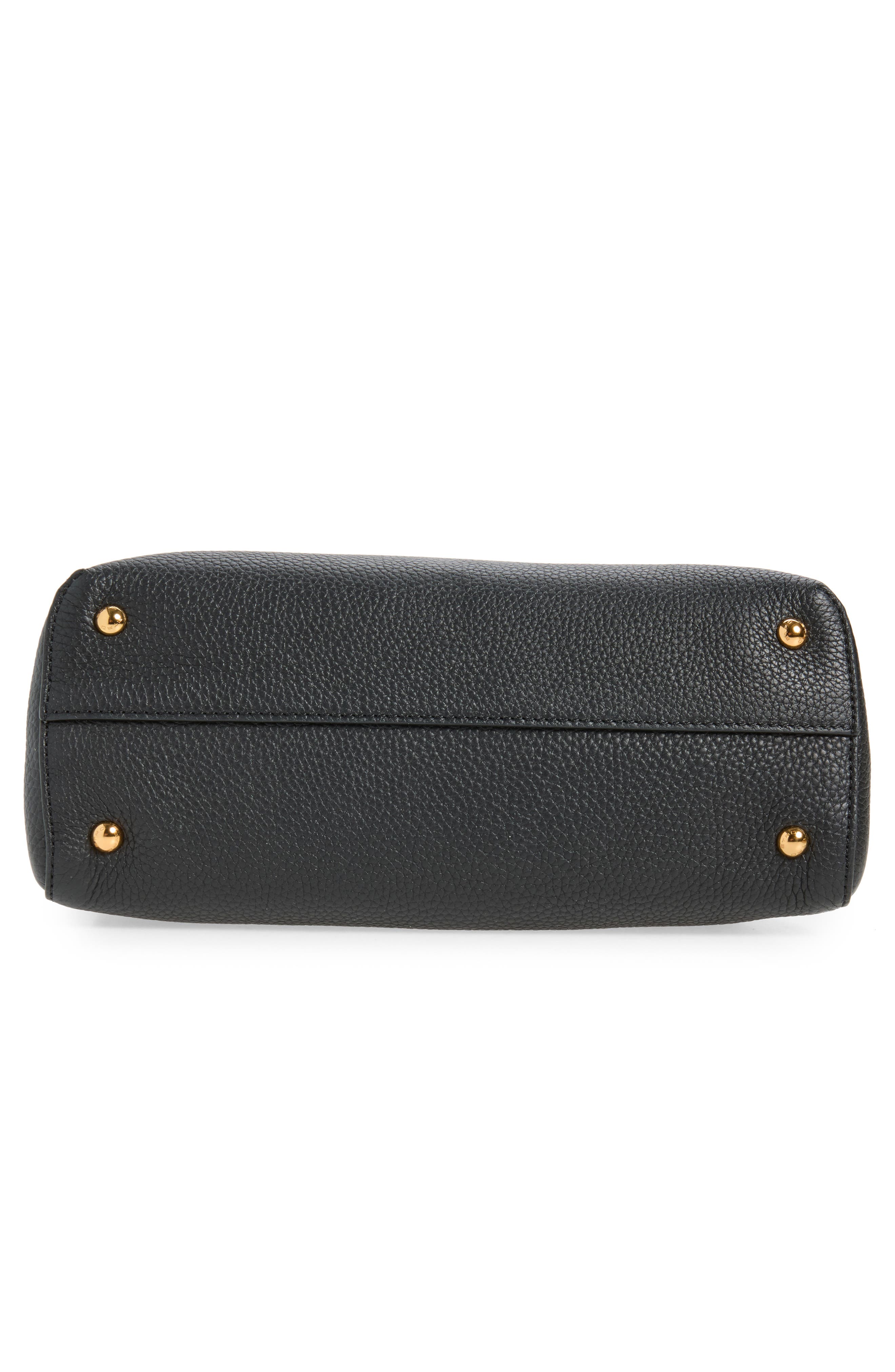 Tumbled Leather Hobo Bag, Alternate, color, BLACK
