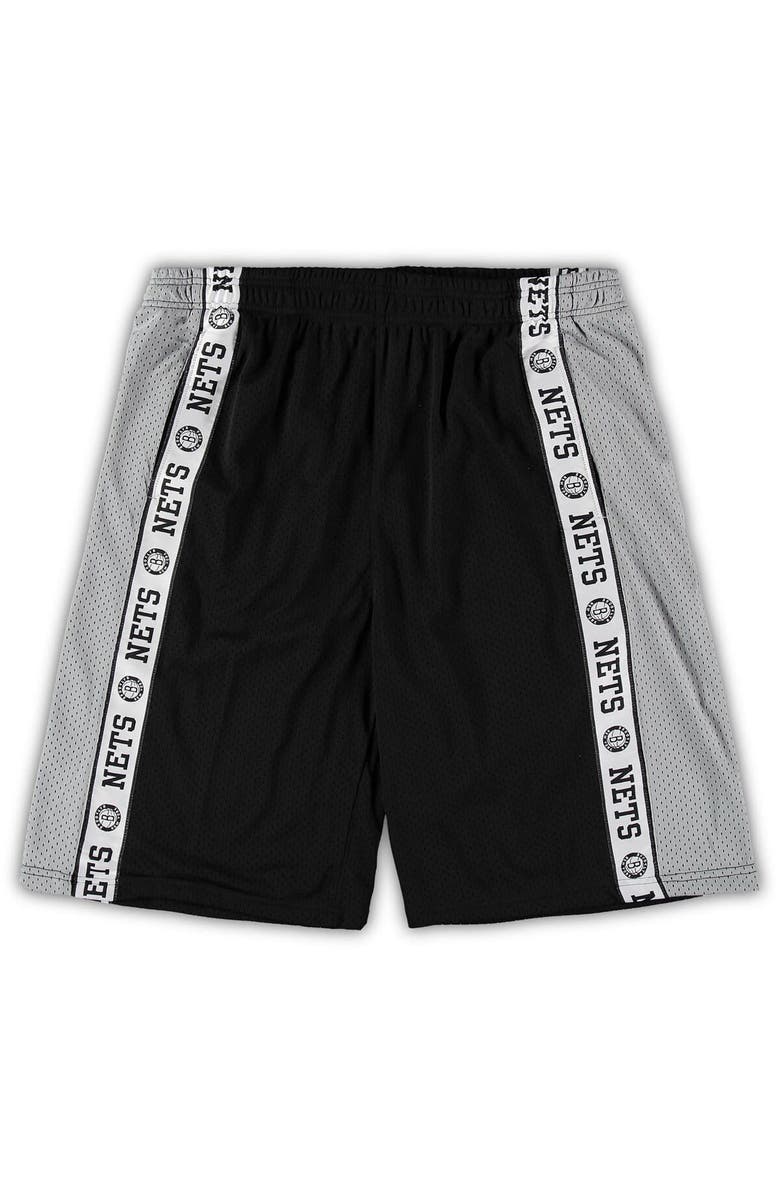 FANATICS Men's Fanatics Branded Black/Silver New Jersey Nets Big & Tall Tape Mesh Shorts, Alternate, color, Black
