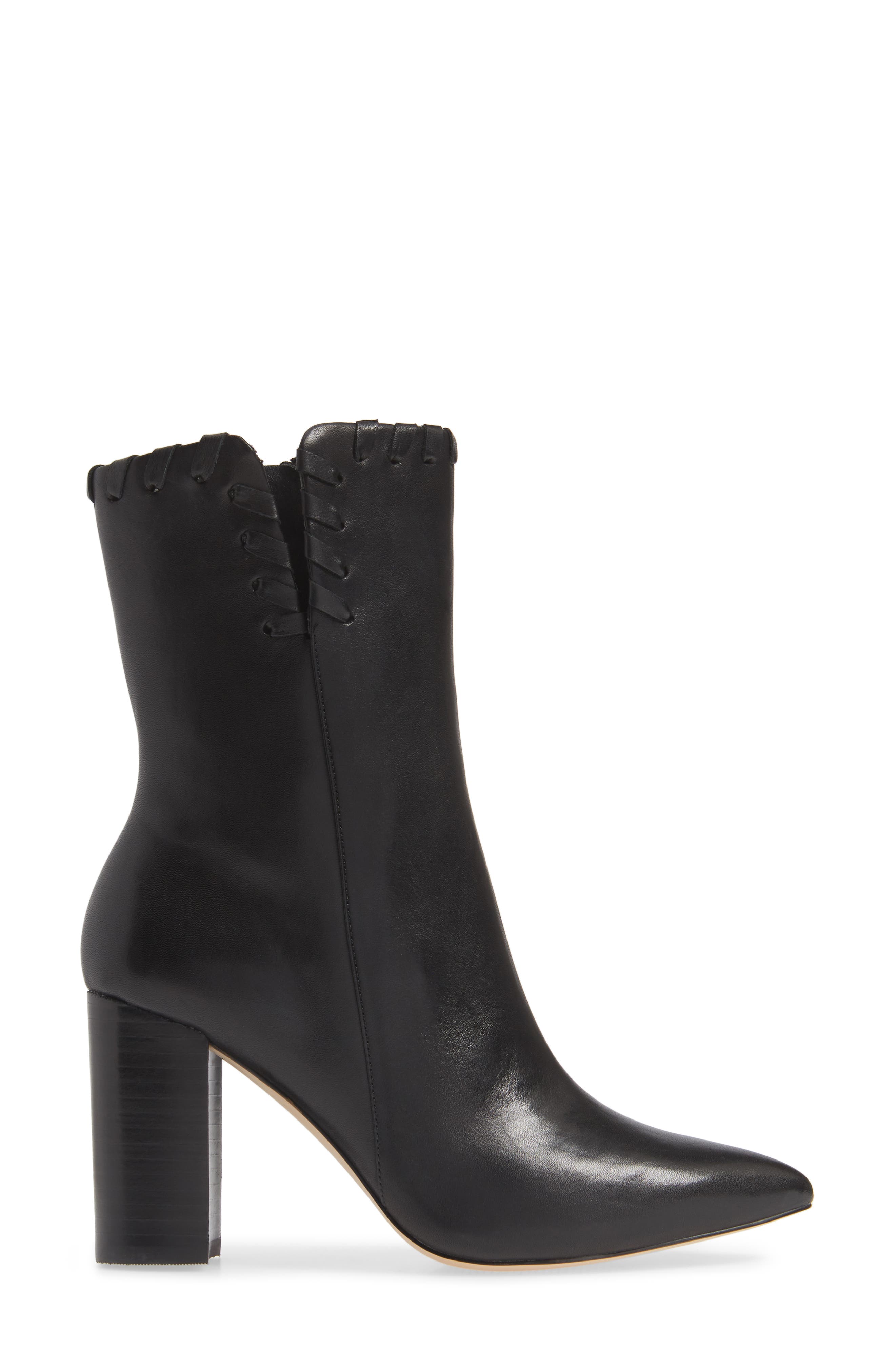 Camilla Bootie (Nordstrom Exclusive), Alternate, color, BLACK LEATHER