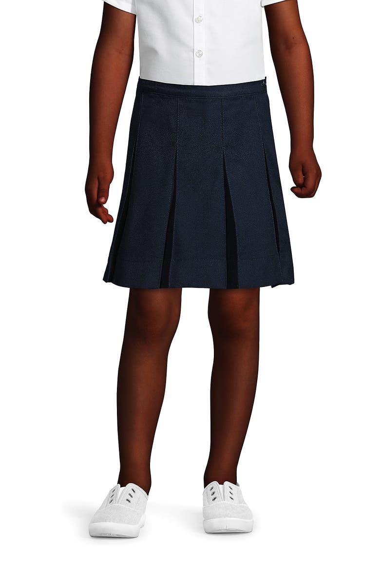School Uniform Girls Solid Box Pleat Skirt Above Knee, Alternate, color, Classic Navy