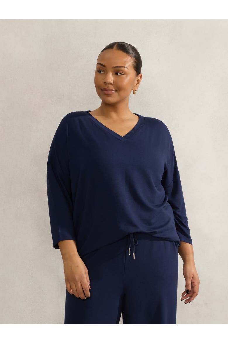 Supersoft 3/4 Sleeve Top, Main, color, Navy