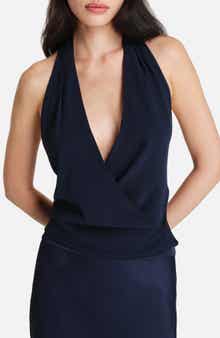 TWP Wrapped Up Stretch Silk Plunge Halter Top