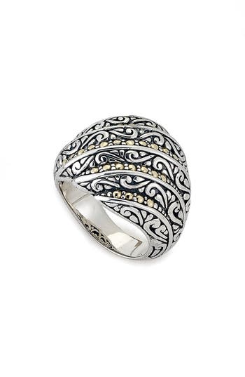 Samuel B. 18k & Silver Balinese Design Ring In Silver And Gold