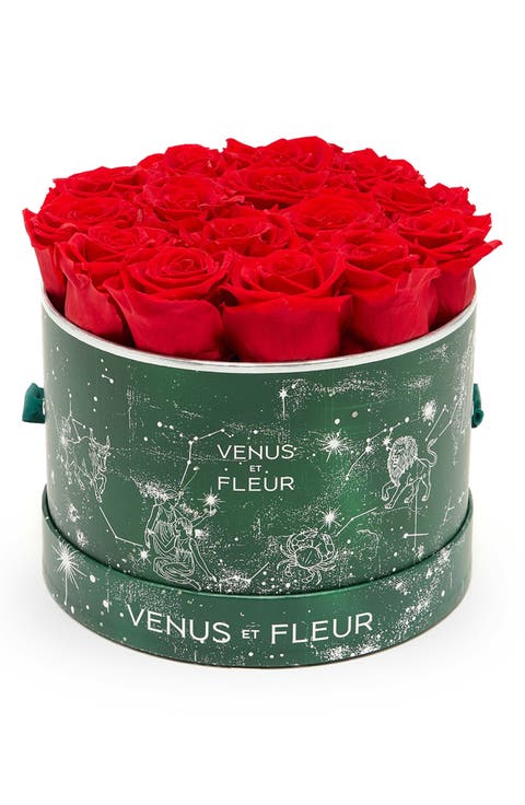 Small Round Holiday Zodiac Red Eternity Roses®