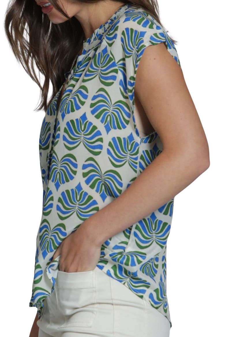Cap Sleeve Shell Top, Alternate, color, WHITEBLUE MULTI