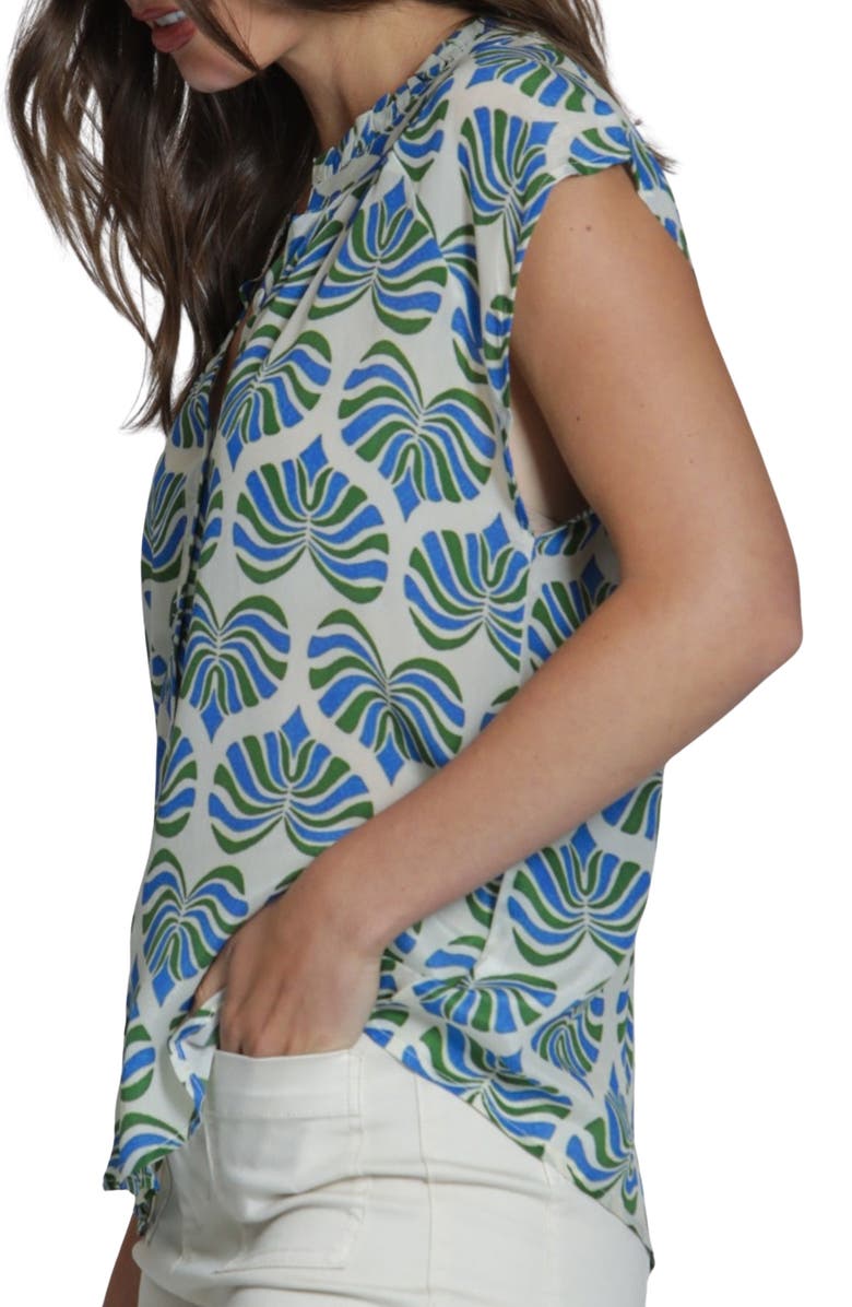 APNY Cap Sleeve Shell Top, Alternate, color, Whiteblue Multi