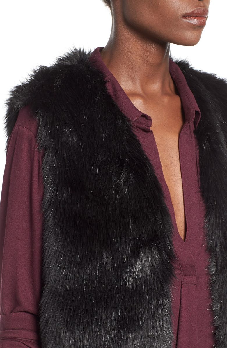 WAYF Faux Fur Vest, Alternate, color, 