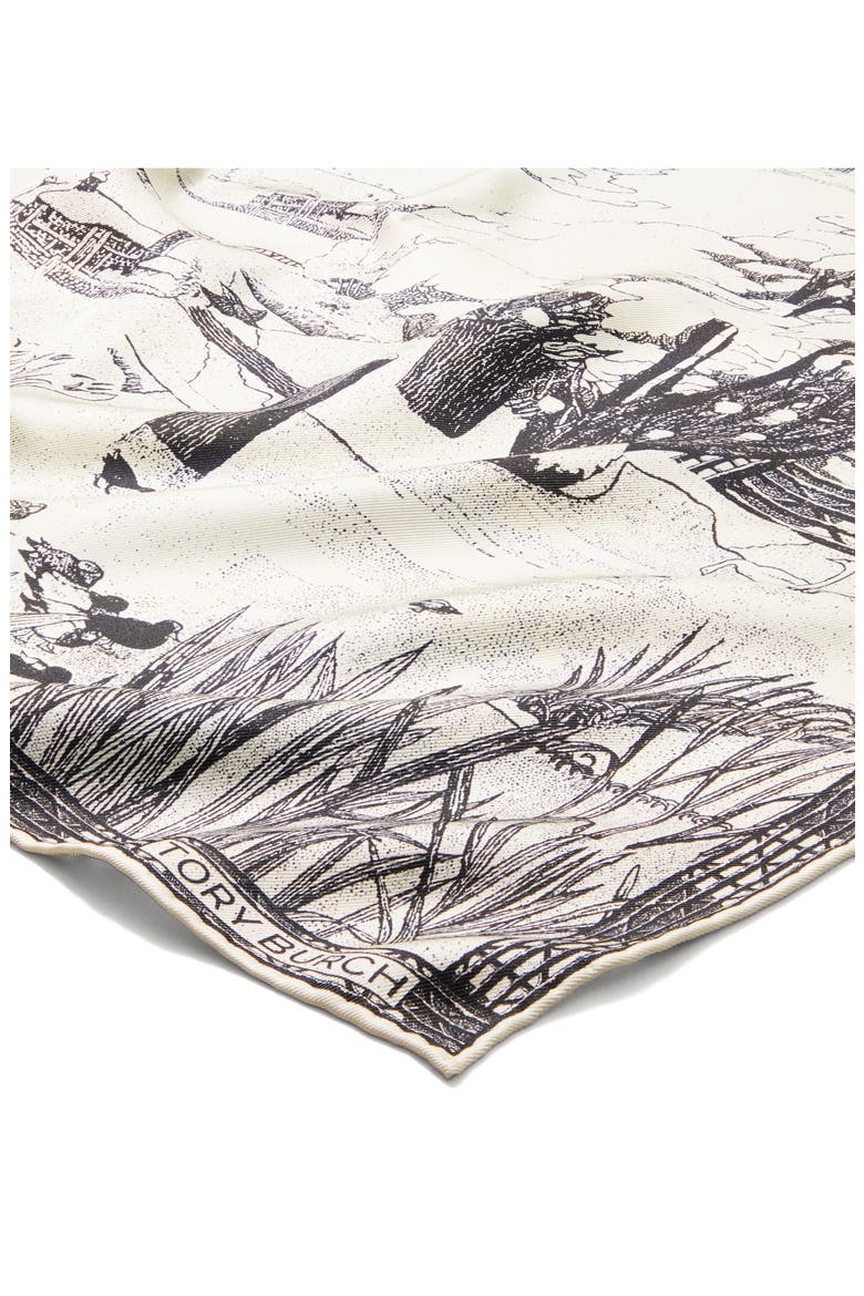 Forest Silk Neckerchief, Alternate, color, NEW IVORY