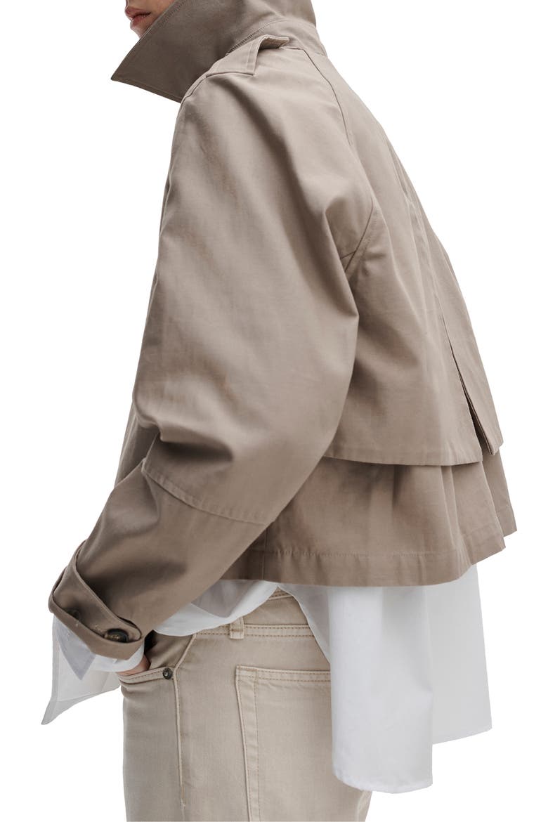 Jamie Double Breasted Crop Cotton Trench Coat, Alternate, color, KHAKI