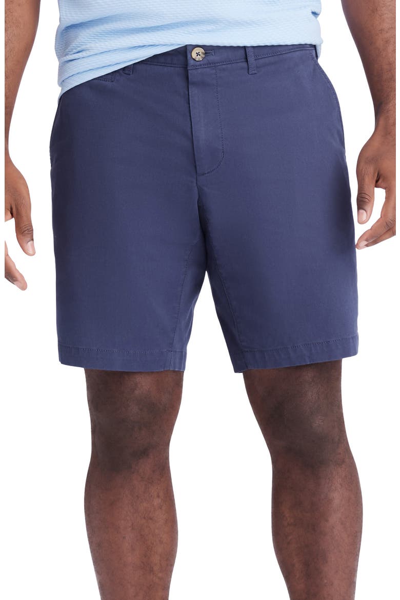 Brightside Flat Front Stretch Cotton Chino Shorts, Main, color, CADET NAVY