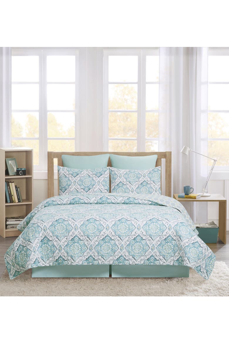 Harlen Cotton Quilt Set  - Reversible and Machine Washable, Alternate, color, Green