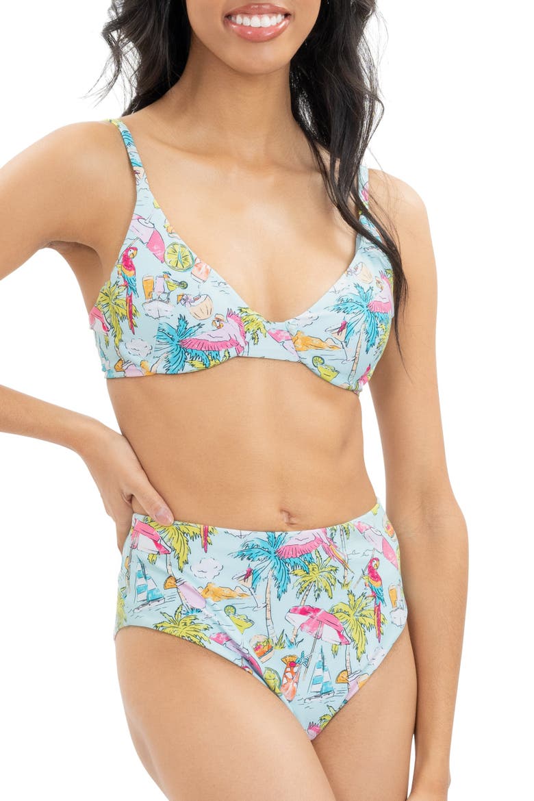 Margaritaville by Kenny Flowers - Welcome to Margaritaville - Underwire Bikini Top, Alternate, color, Blue