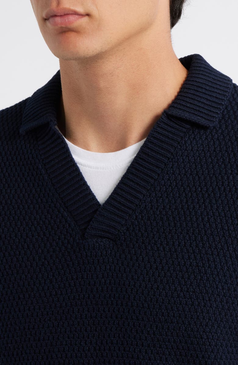 KROST Broken Rib Johnny Collar Sweater, Alternate, color, Dark Navy