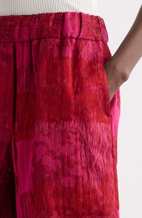 Shop Dries Van Noten Pomy Jacquard Shorts In Fuchsia