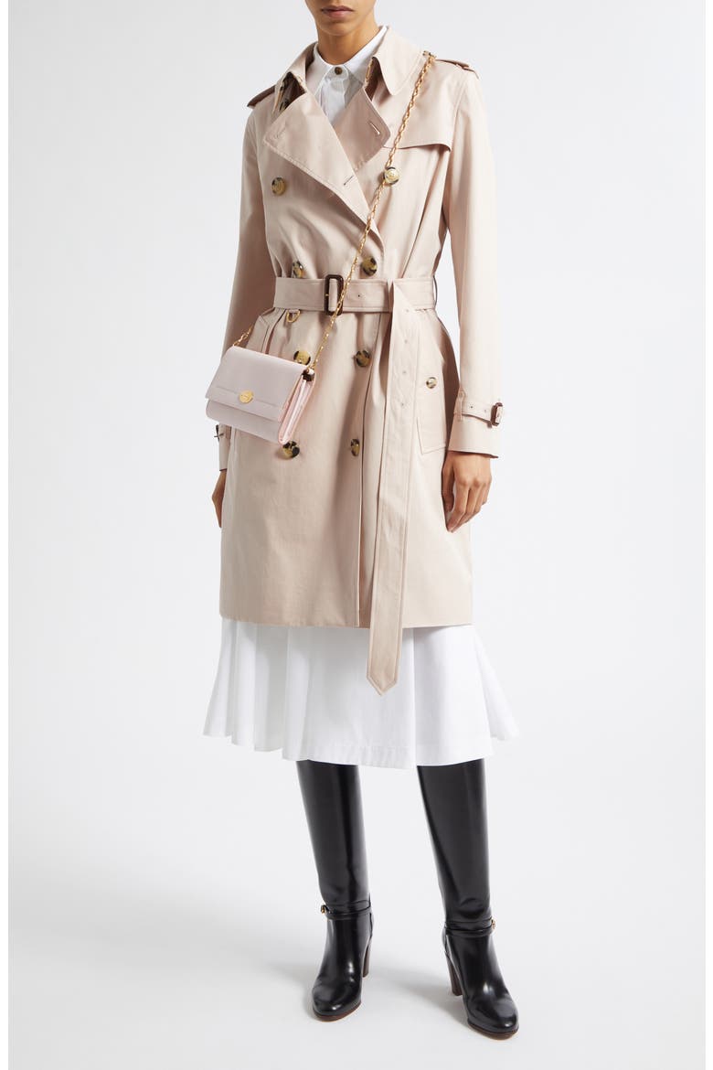 Kensington Water Resistant Tropical Gabardine Trench Coat, Alternate, color, PALE SUGAR PINK
