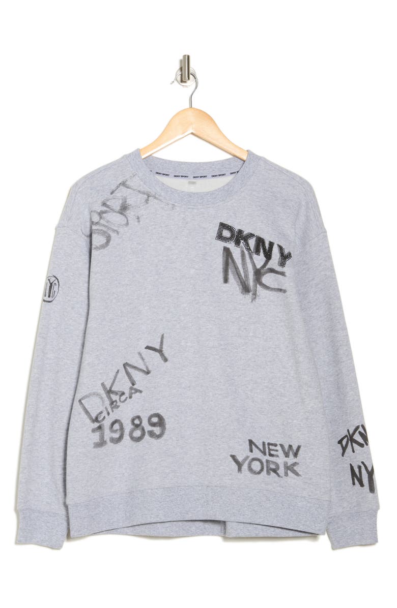 DKNY Graffiti Logo Graphic Sweatshirt, Alternate, color,