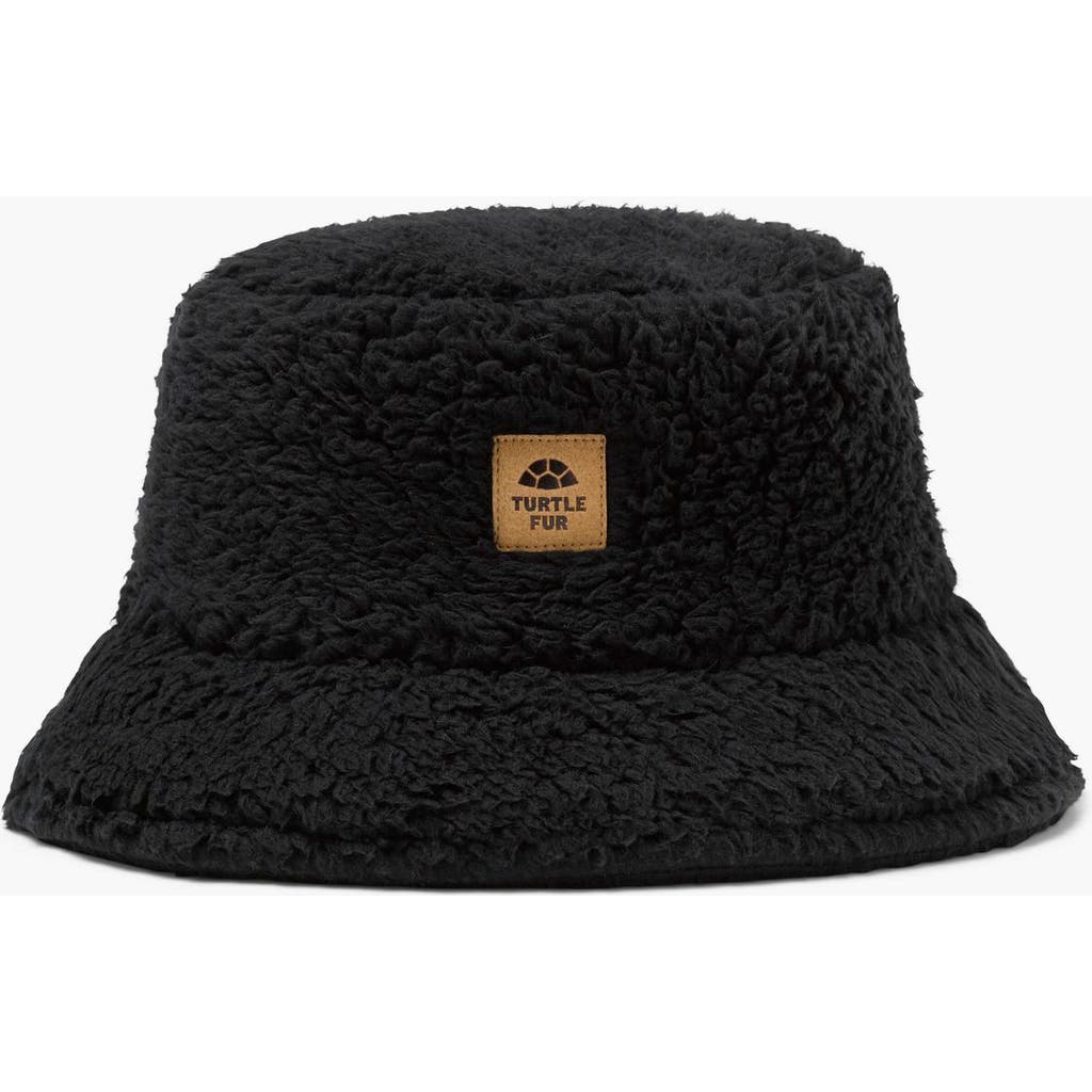 Turtle Fur Stomp Fleece Bucket Hat In Black