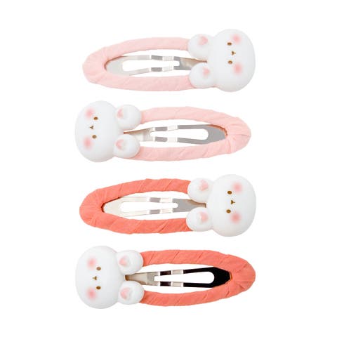 4pc Bunny Hug Snap Clip Set
