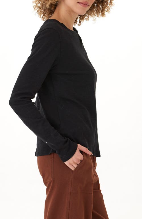 Threads 4 Thought Francine Texture Slub Long Sleeve T-shirt In Black