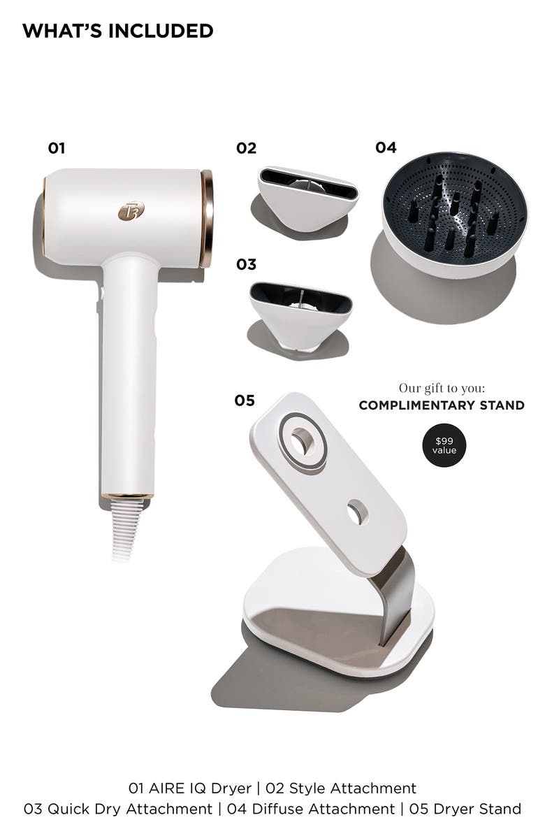 T3 Aire IQ Hair Dryer Set, Alternate, color, White