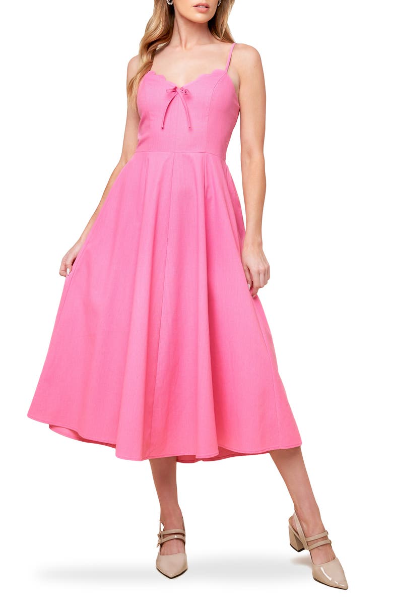 FLYING TOMATO Scalloped Fit & Flare Sundress, Main, color, 