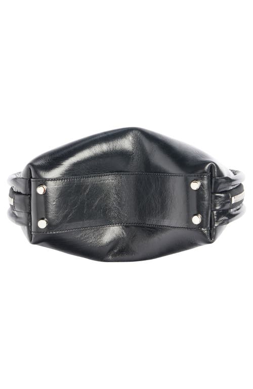 Acne Studios Small Bowlina Leather Shoulder Bag In Black