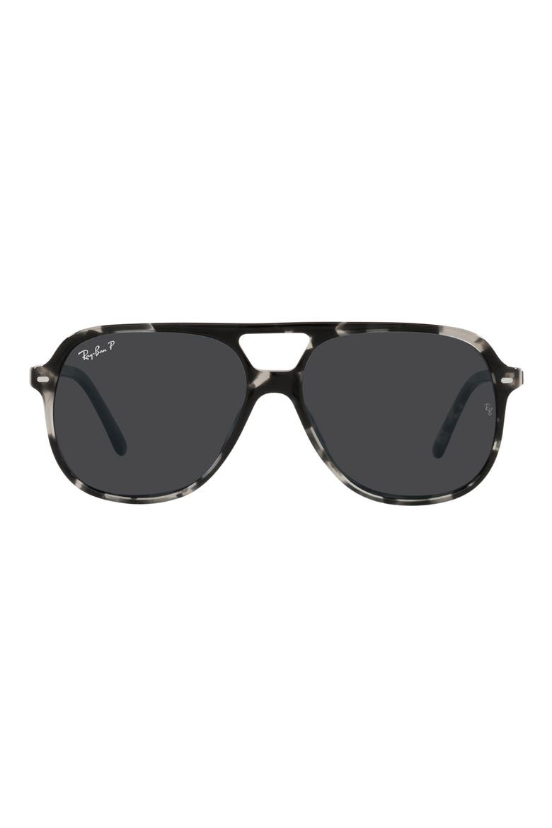 56mm Polarized Square Sunglasses, Main, color, GUNMET TORT
