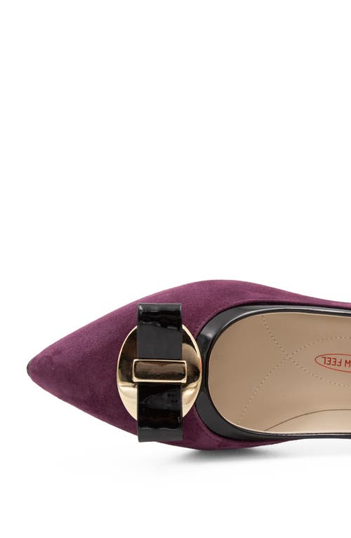 Amalfi By Rangoni Ariete Pointed Toe Pump In Eggplant Cashmere Black Glove