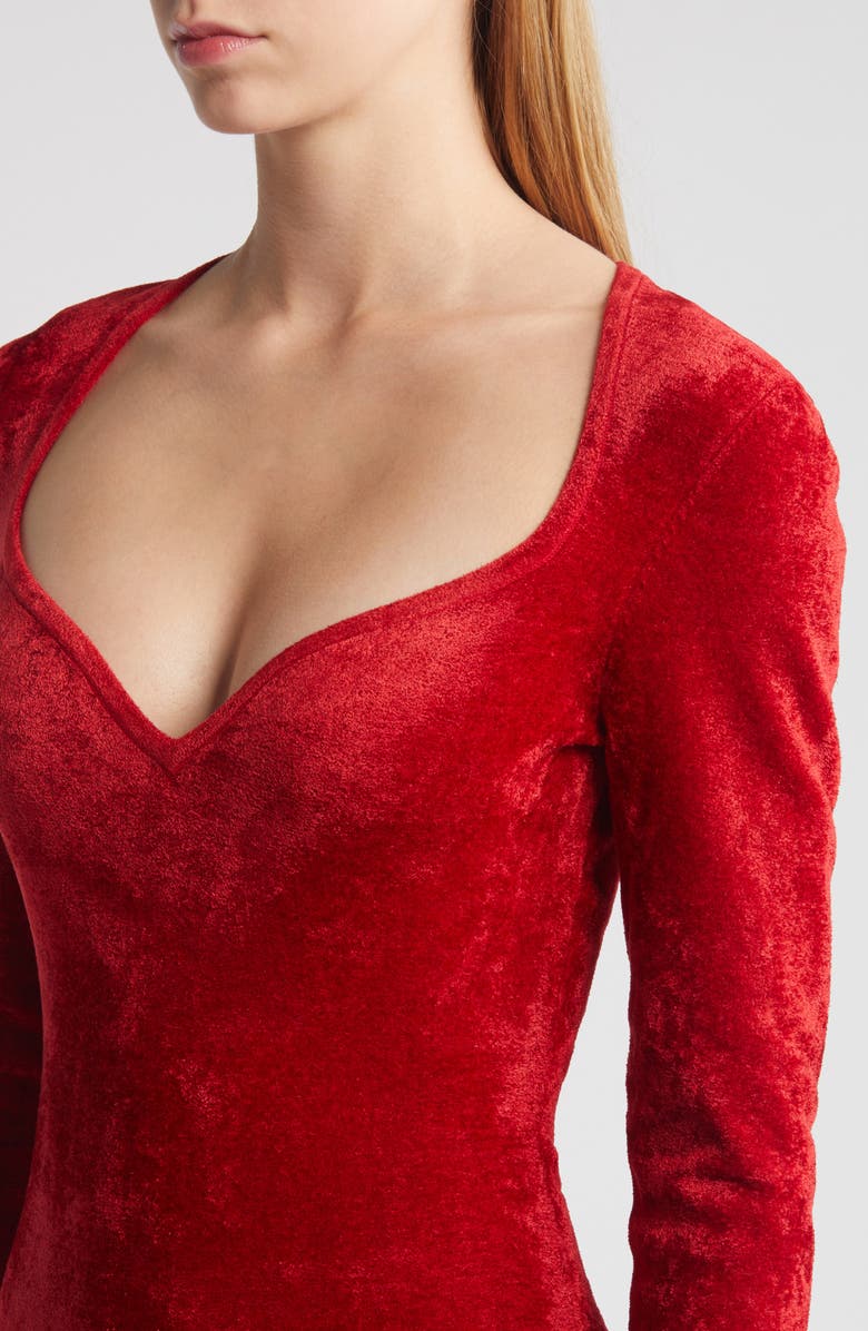 HOUSE OF CB Aria Long Sleeve Chenille Gown, Alternate, color, Salsa