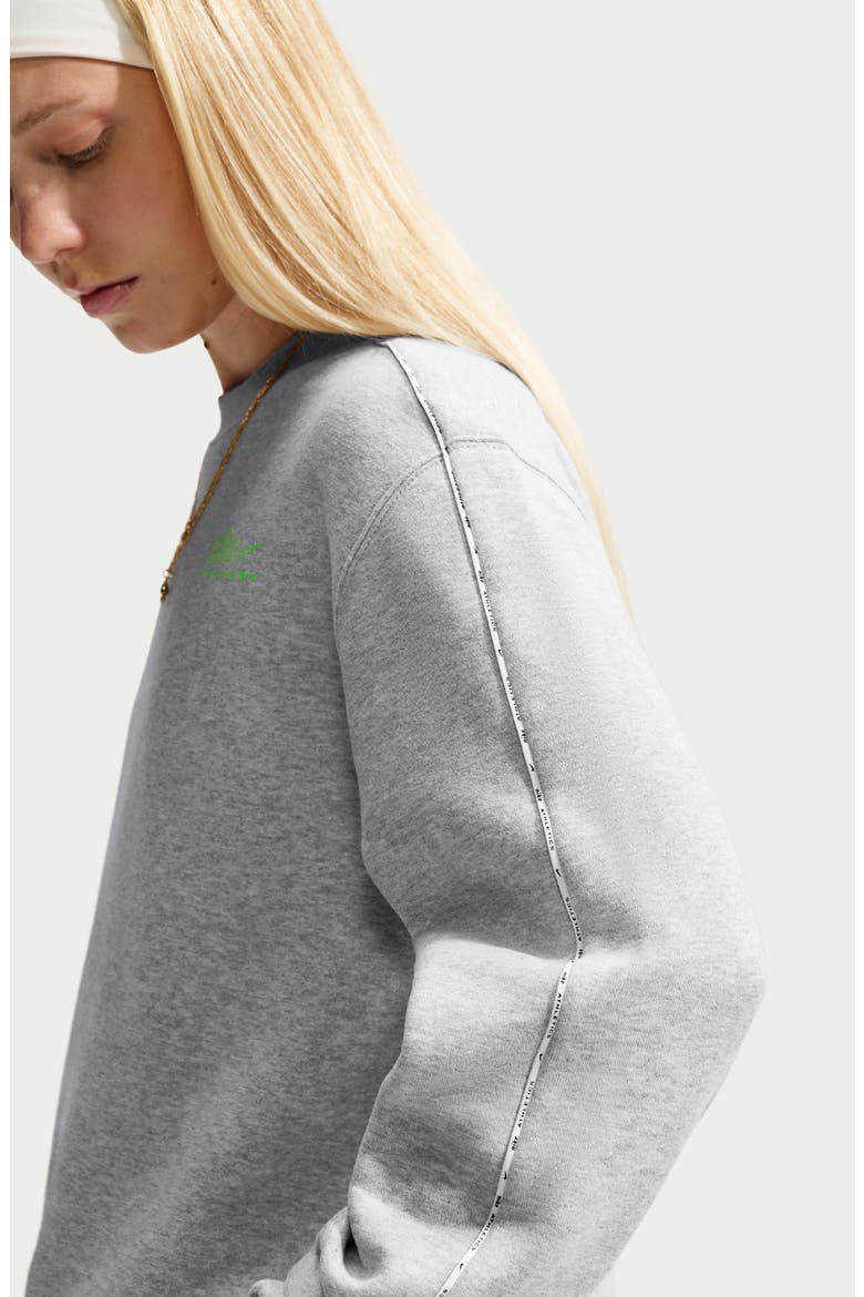 Piped Long Sleeve T-Shirt, Alternate, color, GREY HEATHER/ ILLUSION GREEN