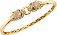 EFFY 14K Yellow Gold Diamond, Natural Emerald Bangle