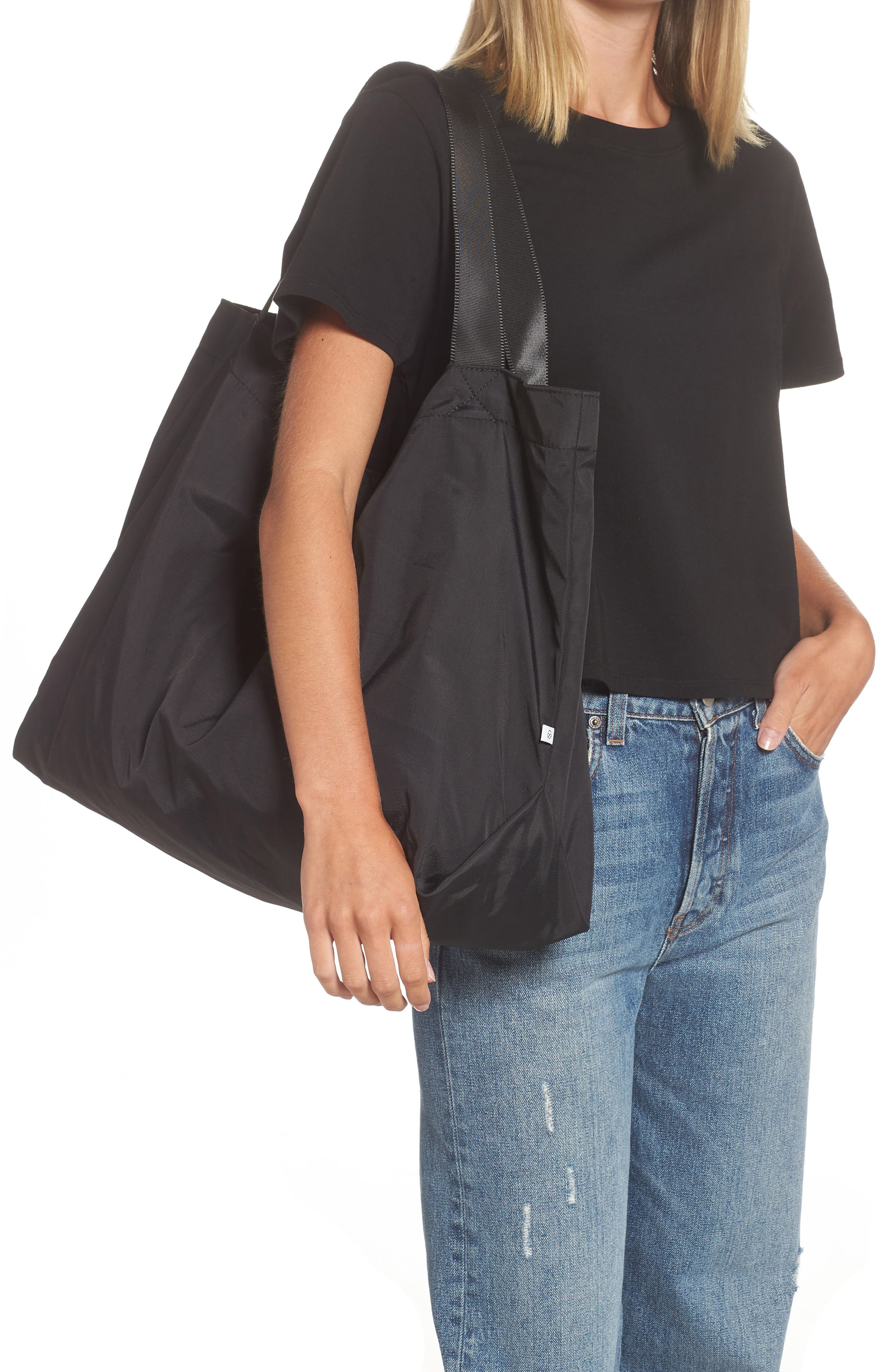 Street Level Street Style Simple Nylon Tote, Alternate, color, 