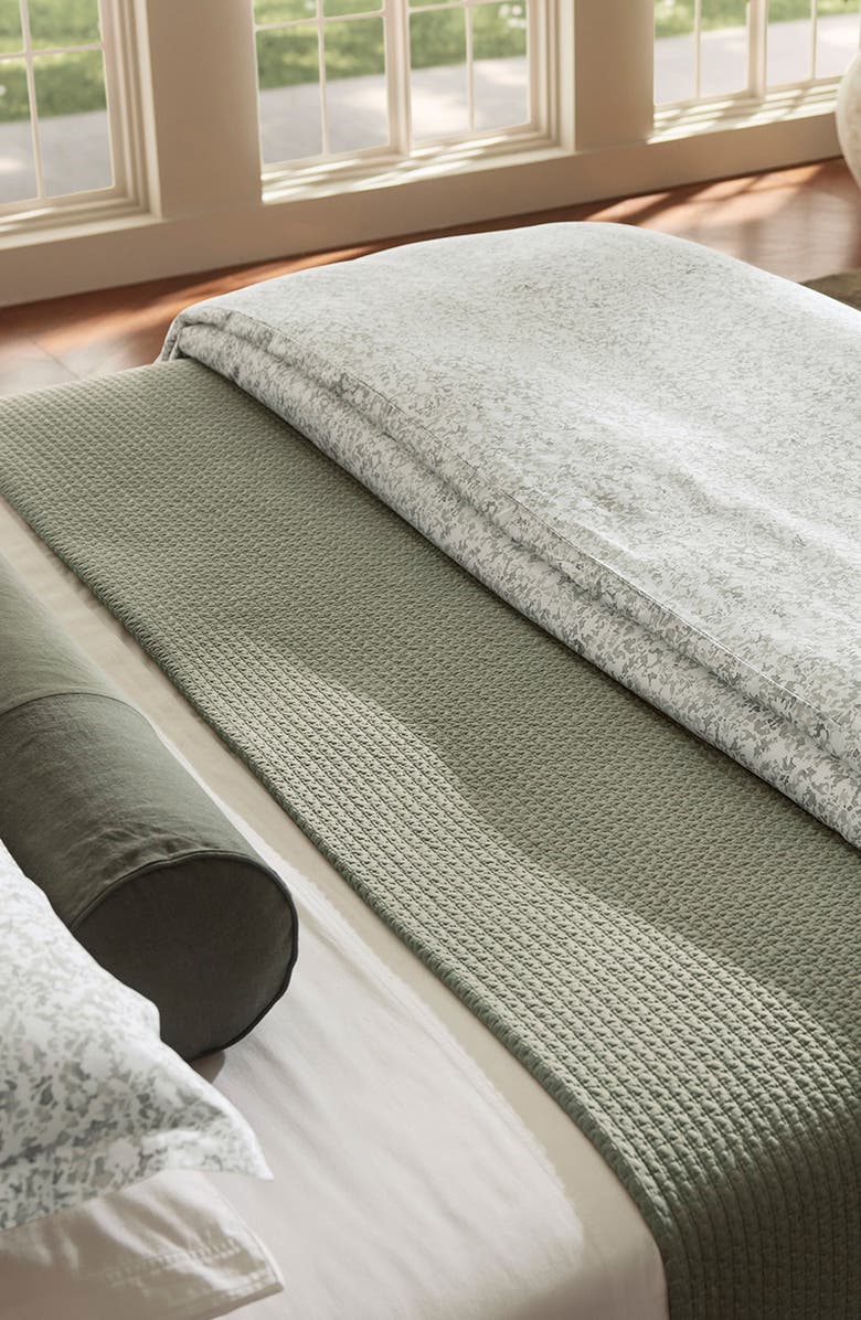 Boll & Branch Signature Texture Stitch Organic Cotton Sham, Alternate, color, Sage Leaf