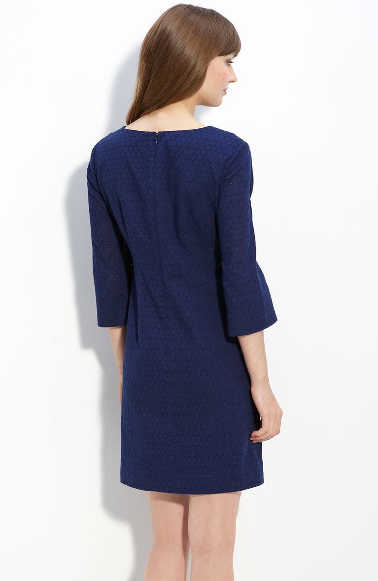 Donna Morgan Cotton Eyelet Shift Dress, Alternate, color, 