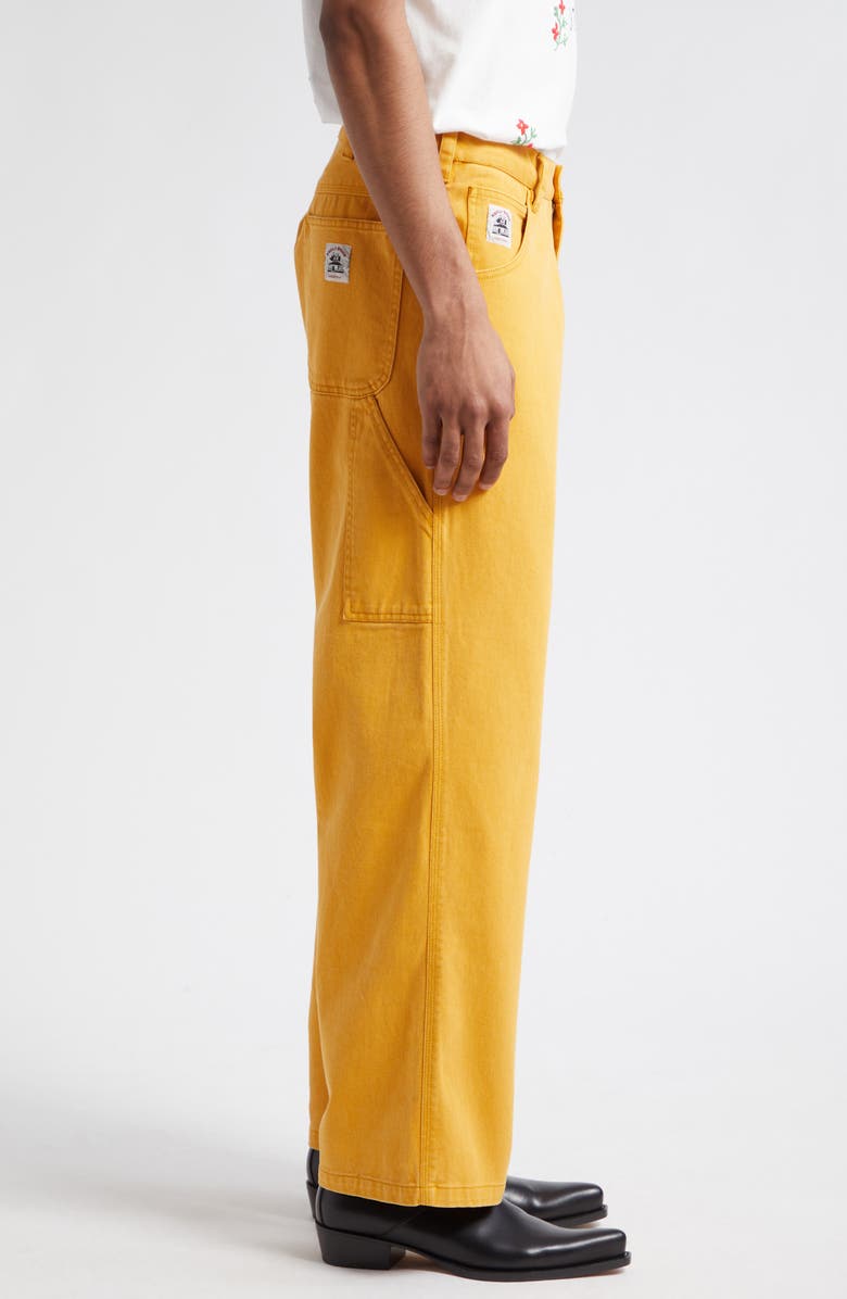 Bode Twill Knolly Brook Trousers, Alternate, color, Yellow