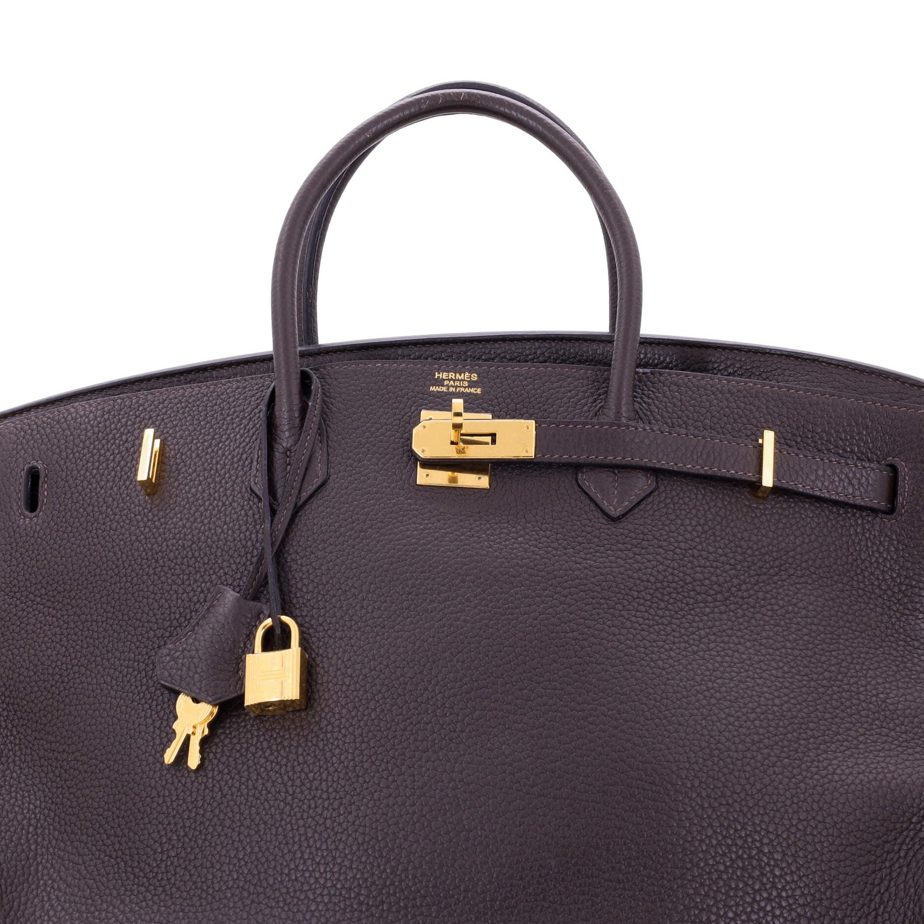 Pre-Owned Hermes Birkin Handbag Brown Clemence with Gold Hardware 40, Alternate, color, 