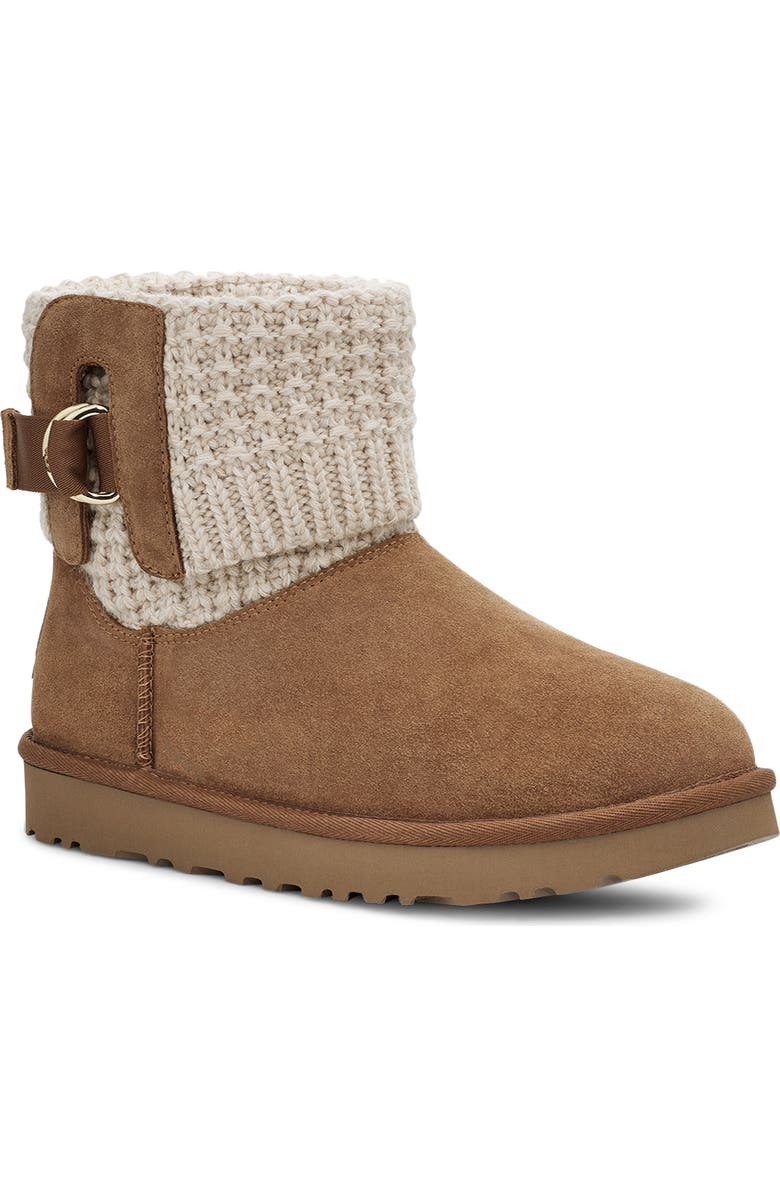 UGG<sup>®</sup> Mini Classic Solene Boot, Main, color, Chestnut/ Oatmeal Suede