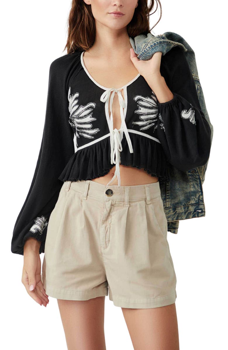 Free People Lookout Tie Front Front Top, Alternate, color, 