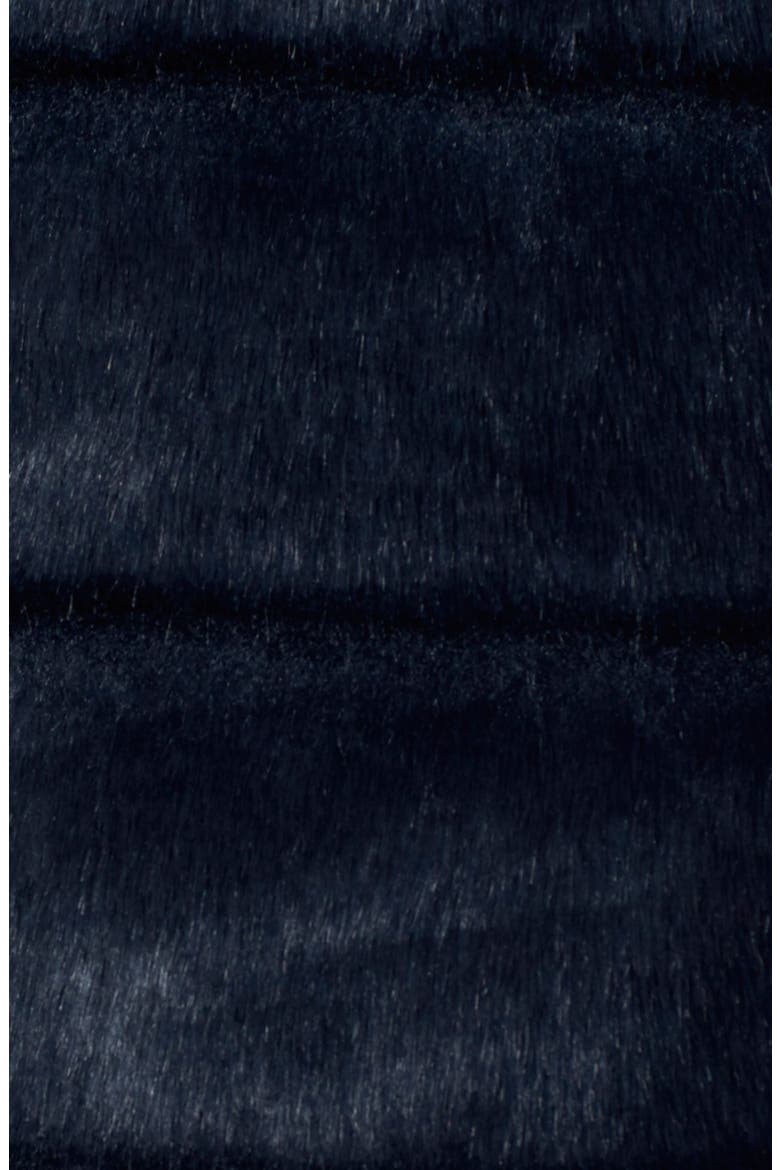 Grooved Faux Fur Coat, Alternate, color, MIDNIGHT