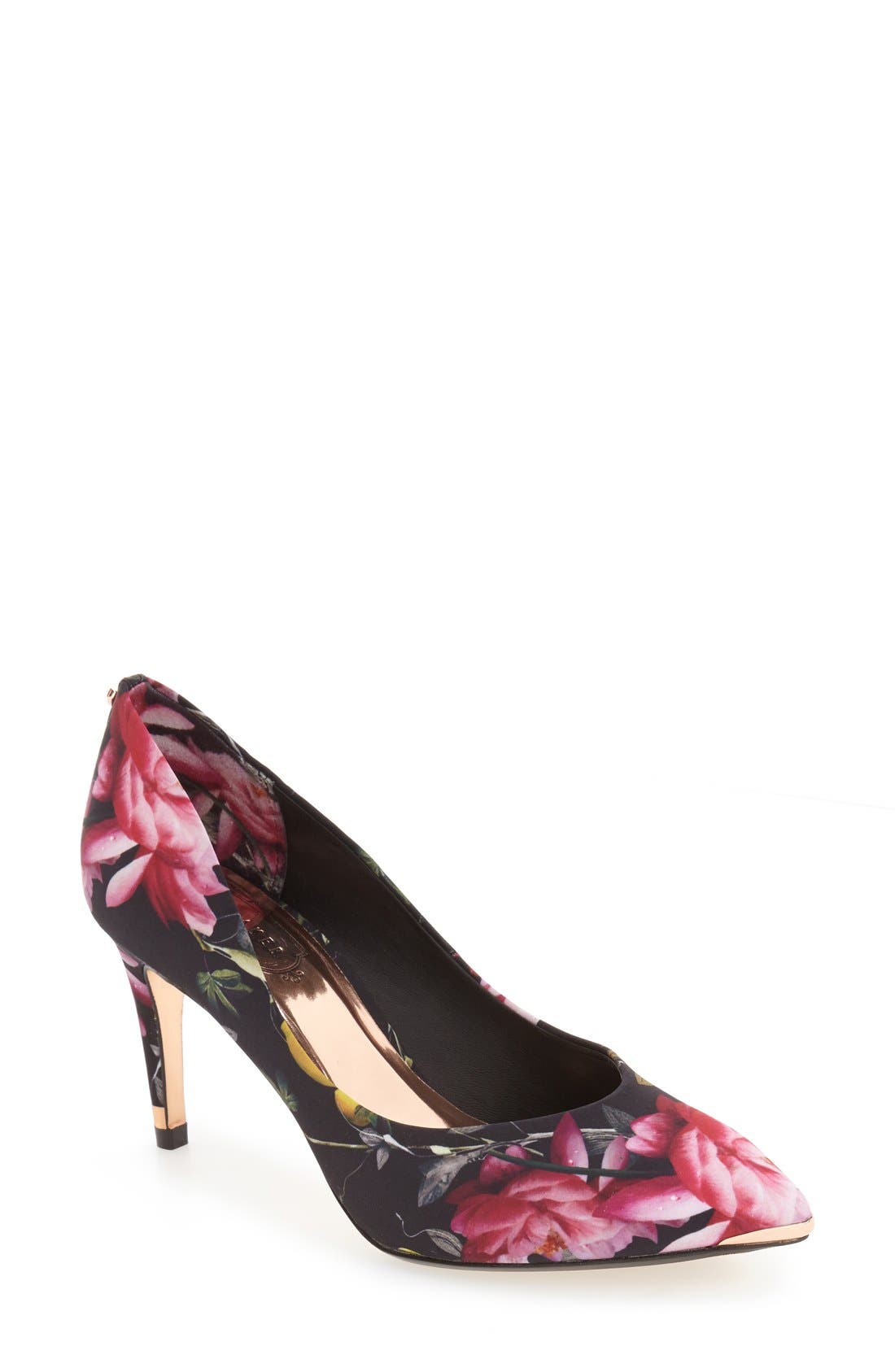 Ted Baker London 'Charmesa 2' Floral Satin Pump, Main, color, 