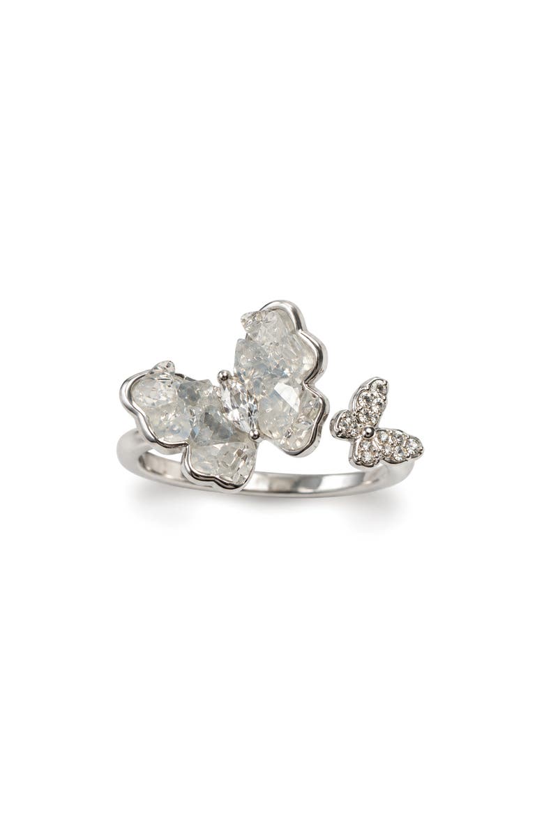 Midnight Butterfly Ring, Main, color, SILVER
