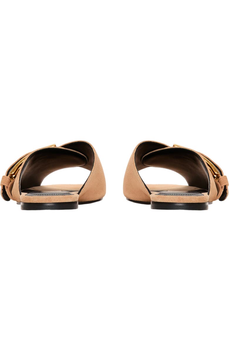 Balmain Flat suede leather Anthem mules, Alternate, color, Beige