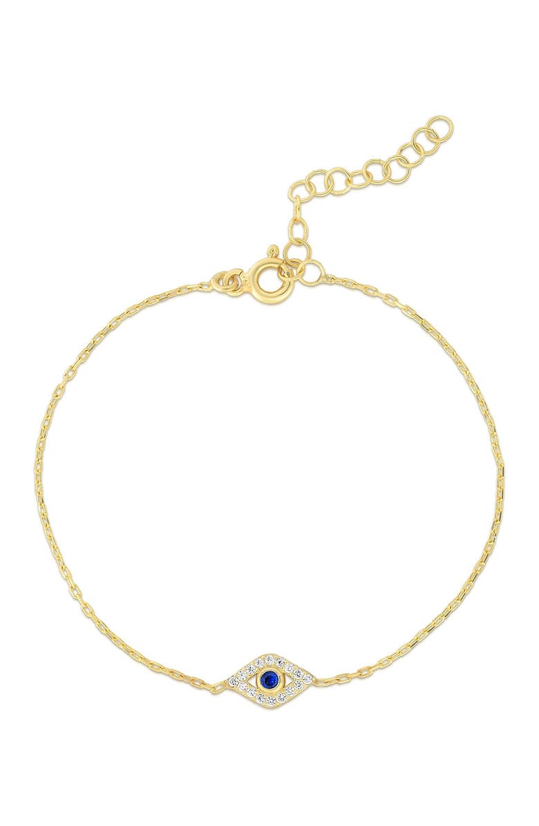 SPHERA MILANO 14K Gold Plated Sterling Silver Evil Eye Bracelet, Main, color,