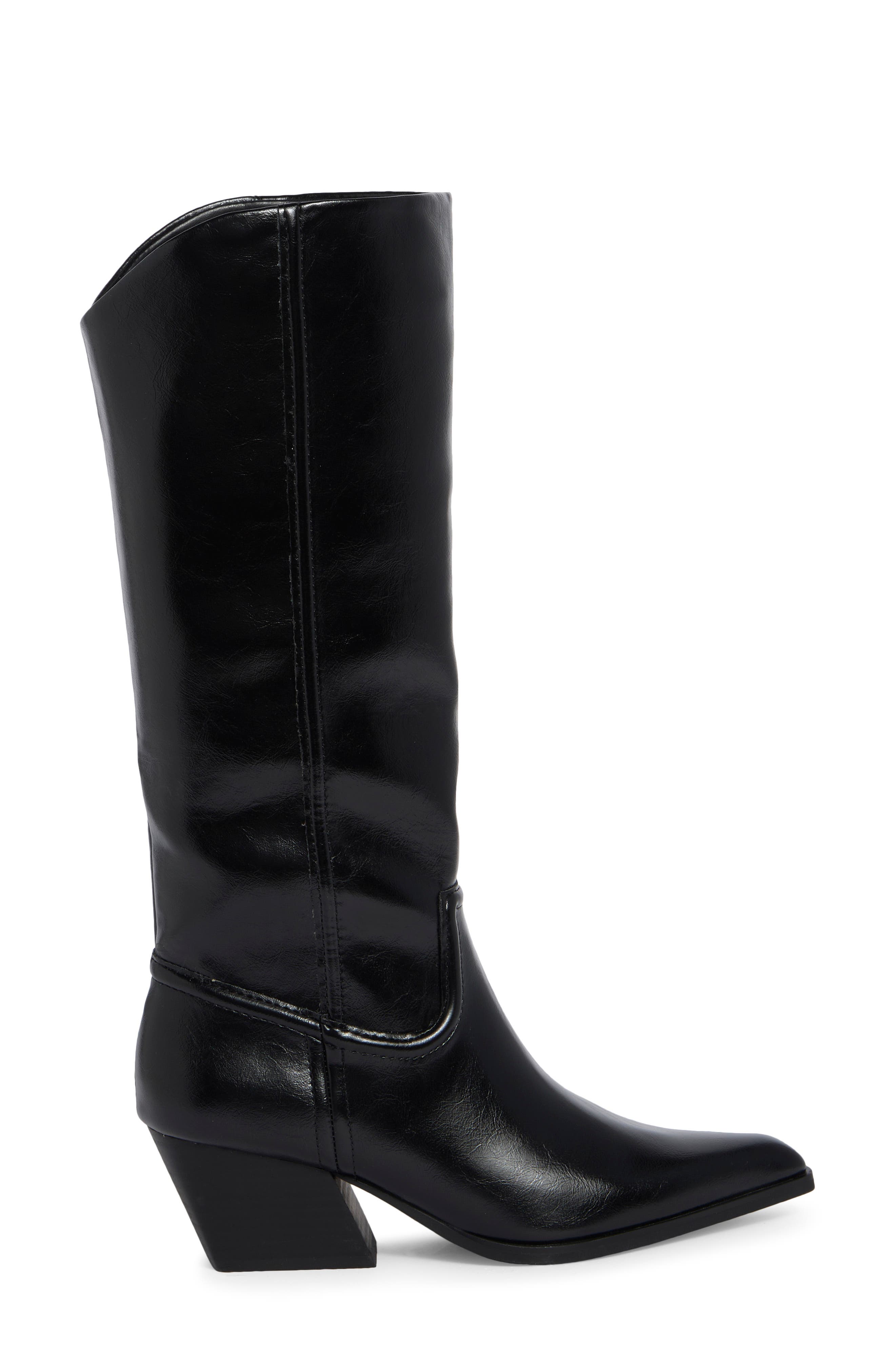 Gianada Faux Leather Knee High Boot, Alternate, color, BLACK