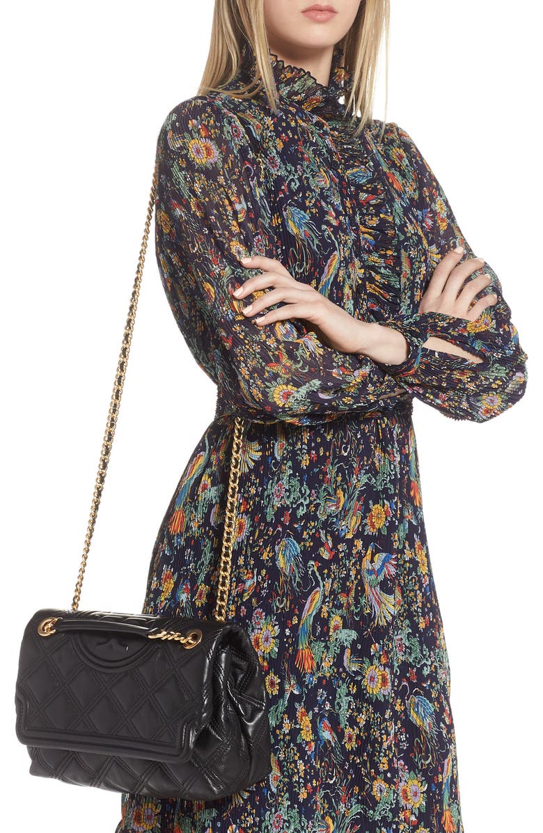 Tory Burch Fleming Soft Quilted Lambskin Leather Shoulder Bag, Alternate, color,