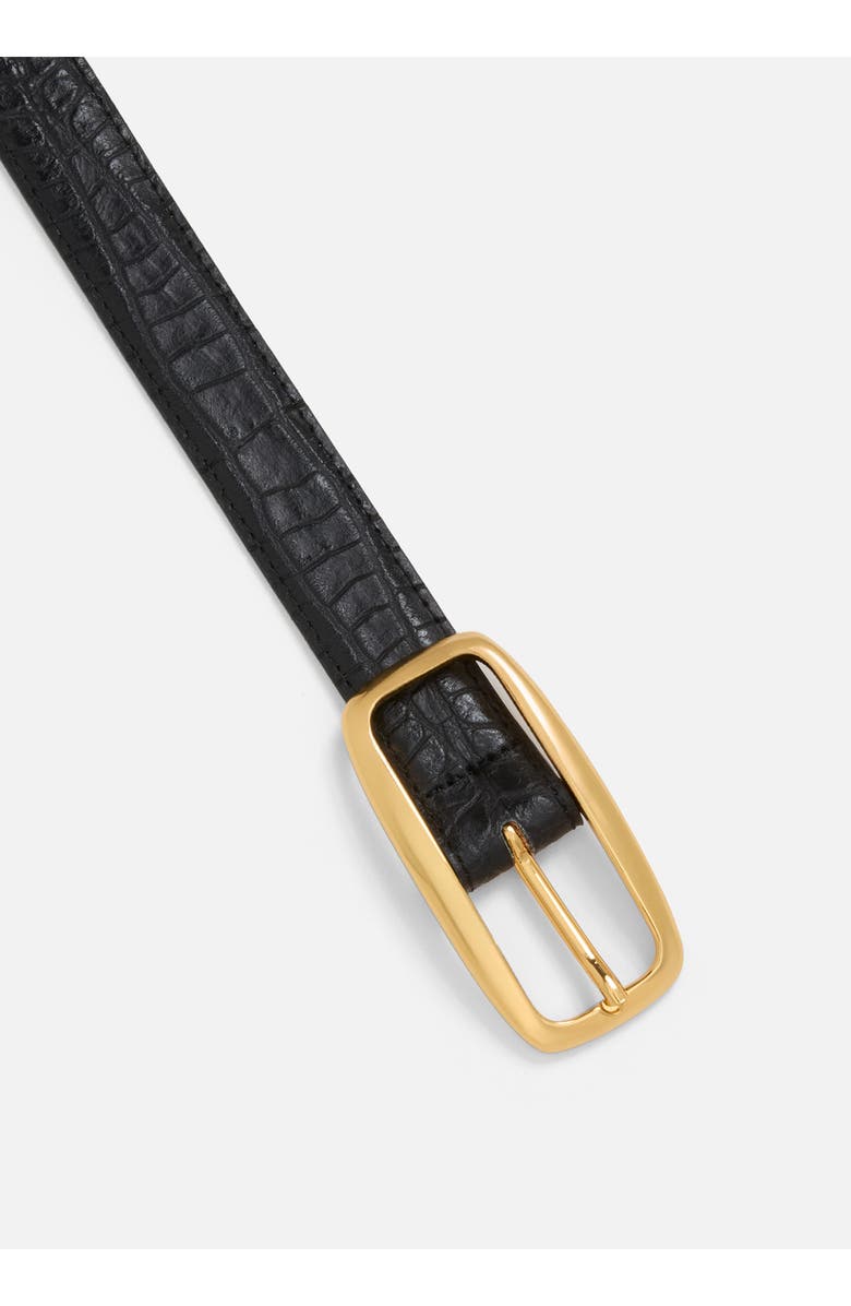 AUREUM No. 19 Leather Belt, Alternate, color, Black Croc/ Gold