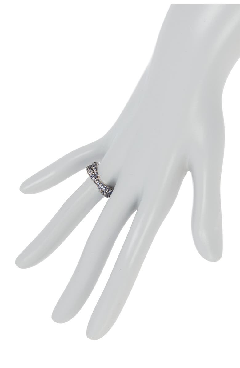 SUZY LEVIAN Sterling Silver Pavé Blue & White Sapphire Crisscross Ring, Alternate, color, 